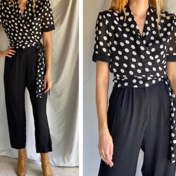 taurus ii Pants - VINTAGE taurus II polka dot jumpsuit